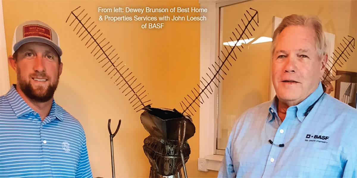From left: Dewey Brunson of Best Home & Properties Services with John Loesch of BASF